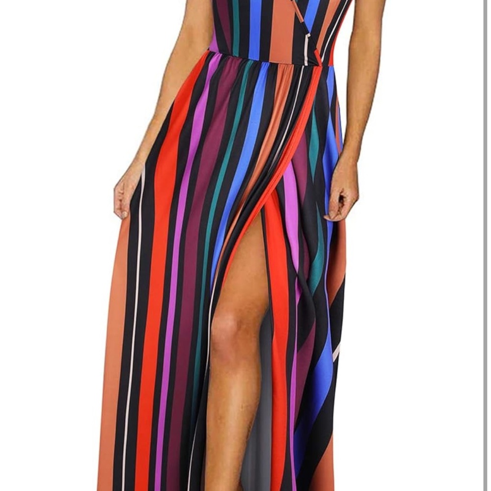 Multicolor Striped Maxi Dress